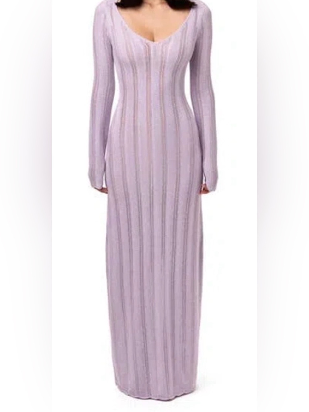 naked wardrobe Lavender Knit Maxi Dress